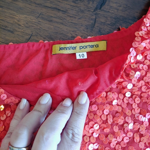 Jennifer Portera one sholder top orange evening - Picture 4 of 4